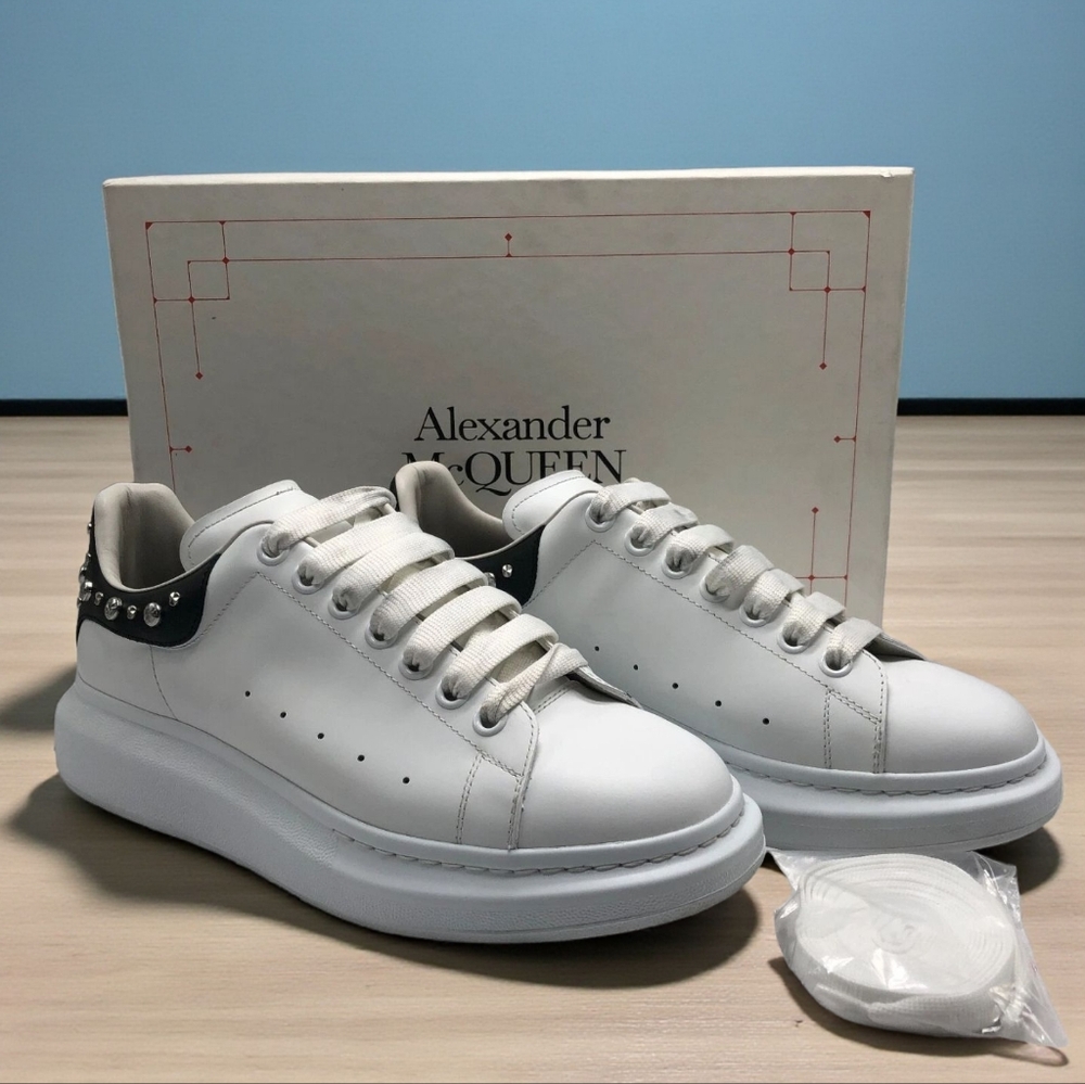 Alexander McQueen Mens Sneake Leather S.Rubb.Larry Daim Velour sz 12.5
